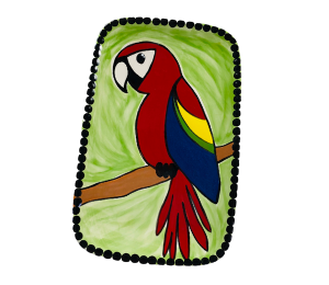 Aventura Scarlet Macaw Plate